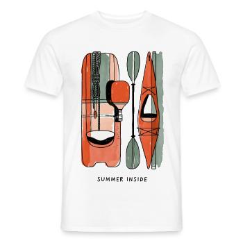 Kayak et aviron à l’intérieur de l’été - T-shirt homme - blanc - Devant - AI Model Male 178 dark (178cm)