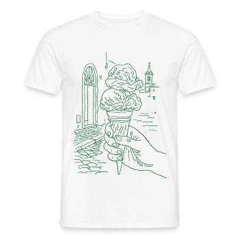 Glace d’été - T-shirt homme - blanc - Devant - AI Model Male 178 dark (178cm)