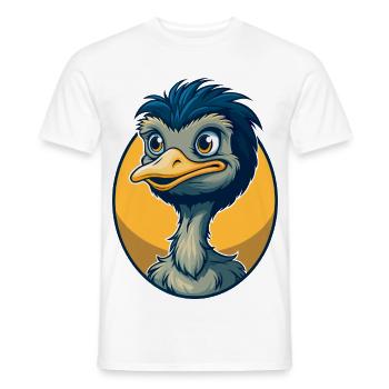 Emu Kawaii Maskottchen-Cartoon-Charakter-Clipart-Logo - Männer T-Shirt - Weiß - Vorne - AI Model Male 178 dark (178cm)