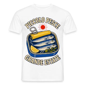 Sardinen Retro - Piccolo Pesce Grande Estate - Männer T-Shirt - Weiß - Vorne - AI Model Male 178 dark (178cm)