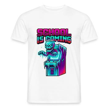 L’école arrive Borne d’arcade Pixel Zombie - T-shirt homme - blanc - Devant - AI Model Male 178 dark (178cm)