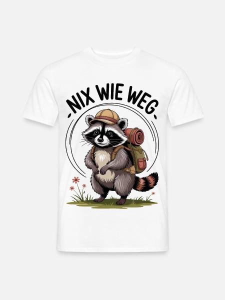 Abenteuer Waschbär - Männer T-Shirt - Weiß