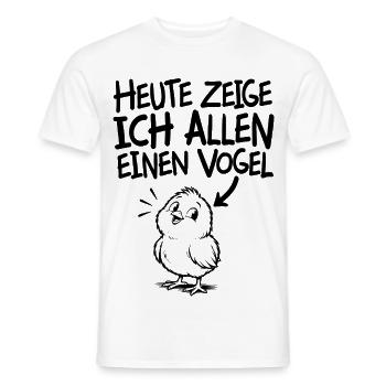 Lustiger Spruch Heute zeige ich allen einen Vogel - Männer T-Shirt - Weiß - Vorne - AI Model Male 178 dark (178cm)