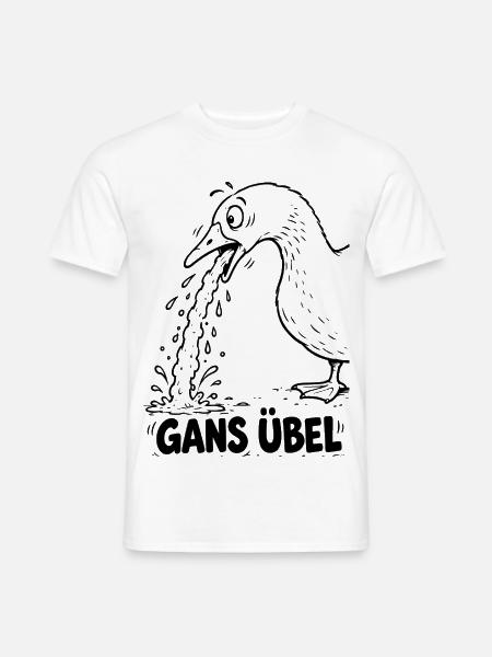 Lustiger Spruch: Gans übel - Männer T-Shirt - Weiß