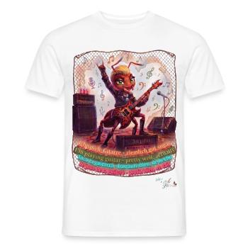 MALÚ Ameise mit Gitarre | Rockmusik in 4 Sprachen - Männer T-Shirt - Weiß - Vorne - AI Model Male 178 dark (178cm)