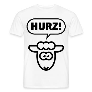 Hurz! (Lamm / Sketch / Lustig / Total Normal / B) - Männer T-Shirt - Weiß - Vorne - AI Model Male 178 dark (178cm)