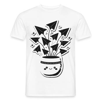 Topf voller Origami-Papierflieger - Männer T-Shirt - Weiß - Vorne - AI Model Male 178 dark (178cm)
