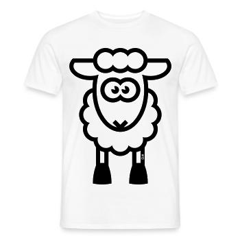 Schaf / Schäfchen / Lamm / Lämmchen (Black) - Männer T-Shirt - Weiß - Vorne - AI Model Male 178 dark (178cm)