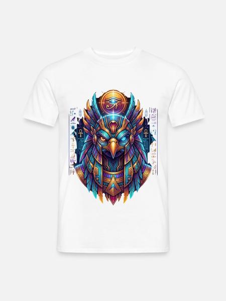 Neon-Ägyptische Eule - Männer T-Shirt - Weiß