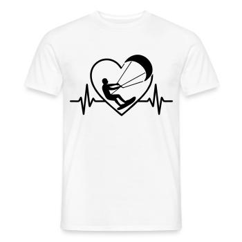 Kitesurf Kitesurfer Cœur Passion - T-shirt homme - blanc - Devant - AI Model Male 178 dark (178cm)