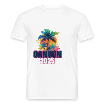 Cancun 2025 Palmiers des Fêtes - T-shirt homme - blanc - Devant - AI Model Male 178 dark (178cm)