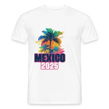 Mexico 2025 Holiday Palms - Men's T-Shirt - white - Front - AI Model Male 178 dark (178cm)