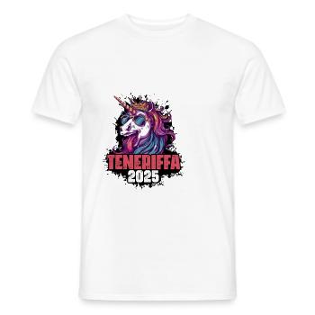 Tenerife 2025 Licorne - T-shirt homme - blanc - Devant - AI Model Male 178 dark (178cm)