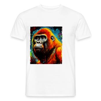 Gorilla Portrait - Men's T-Shirt - white - Front - AI Model Male 178 dark (178cm)
