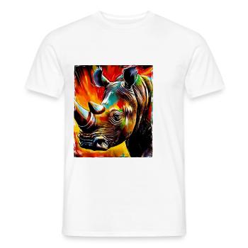 Nashorn Porträt - Männer T-Shirt - Weiß - Vorne - AI Model Male 178 dark (178cm)