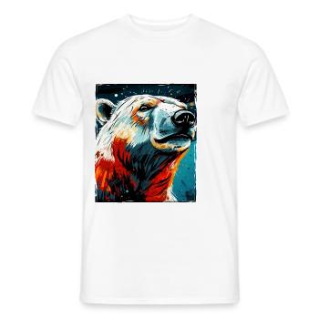 Polar Bear Portrait Polar Bear - Men's T-Shirt - white - Front - AI Model Male 178 dark (178cm)