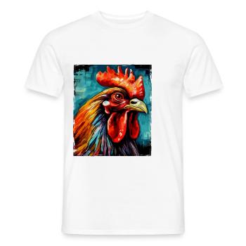 Rooster Portrait - Men's T-Shirt - white - Front - AI Model Male 178 dark (178cm)