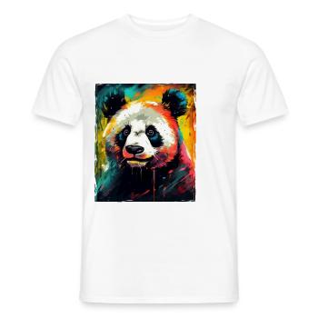 Panda Portrait - Men's T-Shirt - white - Front - AI Model Male 178 dark (178cm)