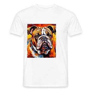 Bulldog Hund Porträt - Männer T-Shirt - Weiß - Vorne - AI Model Male 178 dark (178cm)