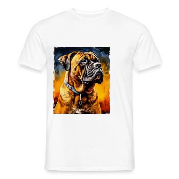 Mastiff Hund Porträt - Männer T-Shirt - Weiß - Vorne - AI Model Male 178 dark (178cm)