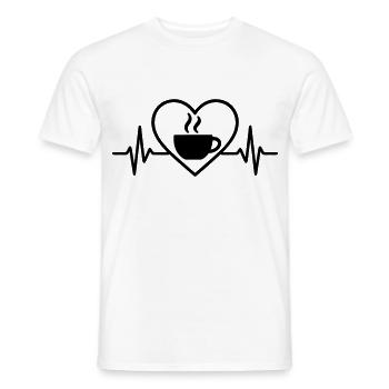 Coffee Cup Steam Heart - Men's T-Shirt - white - Front - AI Model Male 178 dark (178cm)