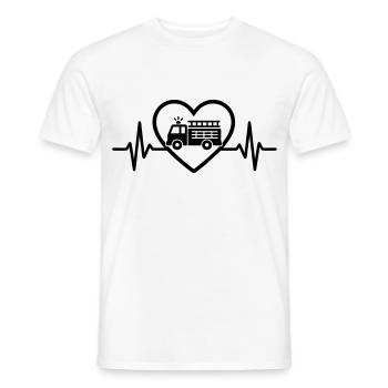 Fire Truck Heart - Men's T-Shirt - white - Front - AI Model Male 178 dark (178cm)