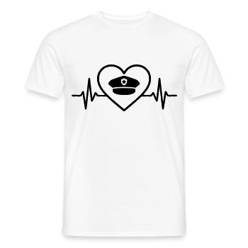 Polizist Muetze Abzeichen Herz - Männer T-Shirt - Weiß - Vorne - AI Model Male 178 dark (178cm)