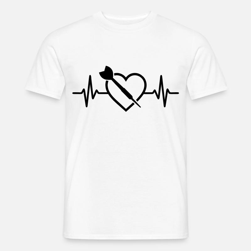 Darts Herz - Männer T-Shirt - Weiß