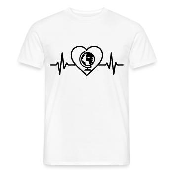 Globe Voyage Coeur - T-shirt homme - blanc - Devant - AI Model Male 178 dark (178cm)