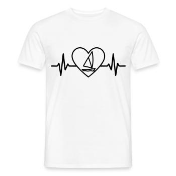 Sailing Passion Sailor Heart - Men's T-Shirt - white - Front - AI Model Male 178 dark (178cm)