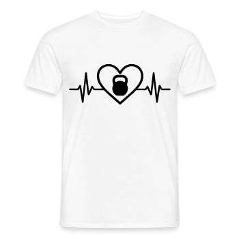 Herz Fitness Hantel Sport - Männer T-Shirt - Weiß - Vorne - AI Model Male 178 dark (178cm)