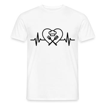 Cooking Chef Heart - Men's T-Shirt - white - Front - AI Model Male 178 dark (178cm)