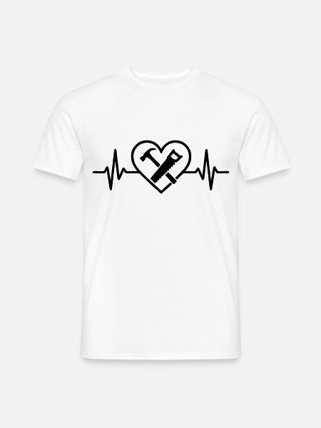 Carpenter Hammer Saw Heart - Men's T-Shirt - white