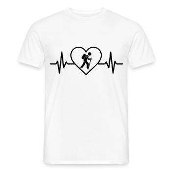 Randonnée Trekkingstoecke Herz - T-shirt homme - blanc - Devant - AI Model Male 178 dark (178cm)