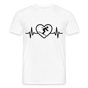 Skifahren Herz fuer die Piste - Männer T-Shirt - Weiß - Vorne - AI Model Male 178 dark (178cm)