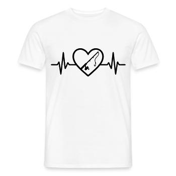 Angeln Fischer Herz - Männer T-Shirt - Weiß - Vorne - AI Model Male 178 dark (178cm)