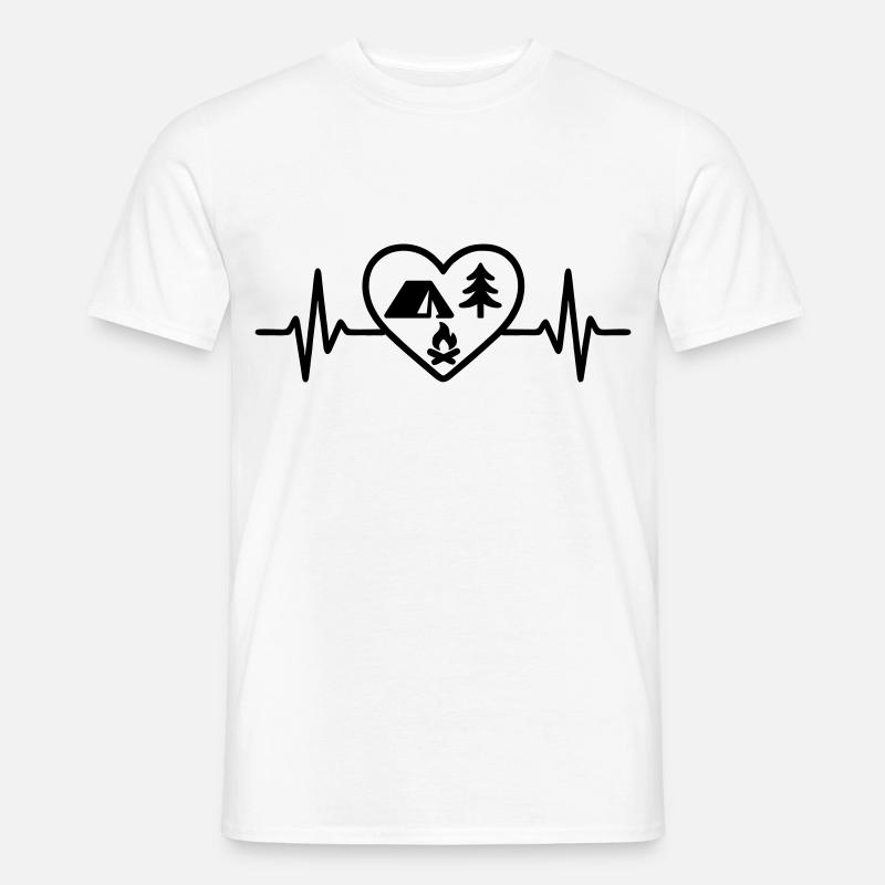 Camping Camper Herz - Männer T-Shirt - Weiß