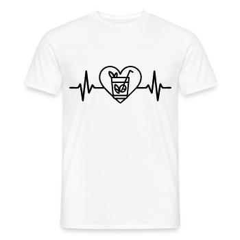 Mojito Glass Mint Heart - Men's T-Shirt - white - Front - AI Model Male 178 dark (178cm)