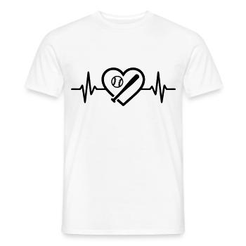 Batte de baseball et coeur de balle - T-shirt homme - blanc - Devant - AI Model Male 178 dark (178cm)