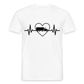 Truck Driver Truck Heart - Men's T-Shirt - white - Front - AI Model Male 178 dark (178cm)