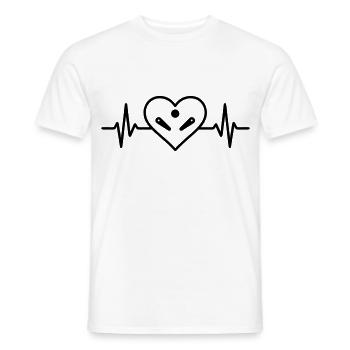 Heart Pinball Arcade Game - Men's T-Shirt - white - Front - AI Model Male 178 dark (178cm)