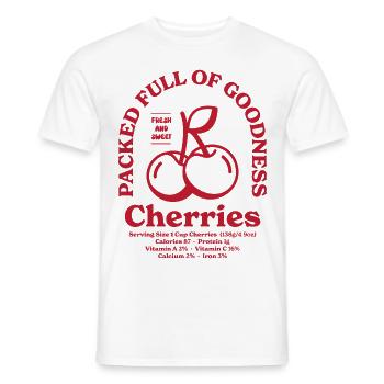 Cherries Nutritional - Men's T-Shirt - white - Front - AI Model Male 178 dark (178cm)