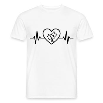 Pièce de jeu de puzzle de coeur - T-shirt homme - blanc - Devant - AI Model Male 178 dark (178cm)