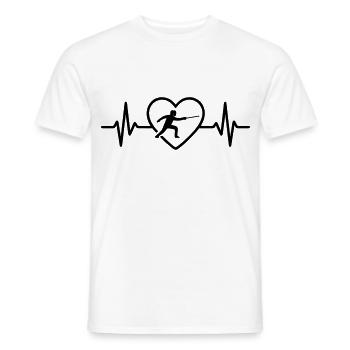 Fechten Herz - Männer T-Shirt - Weiß - Vorne - AI Model Male 178 dark (178cm)