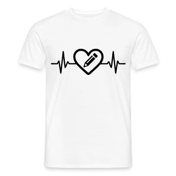 Bleistift Zeichnung Kunst Herz - Männer T-Shirt - Weiß - Vorne - AI Model Male 178 dark (178cm)