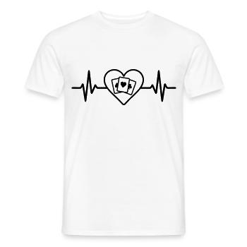Coeur Cartes à jouer Jeu de cartes - T-shirt homme - blanc - Devant - AI Model Male 178 dark (178cm)