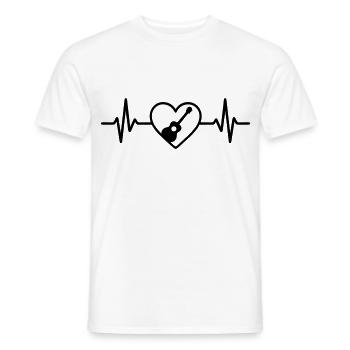 Guitariste Guitare Coeur - T-shirt homme - blanc - Devant - AI Model Male 178 dark (178cm)