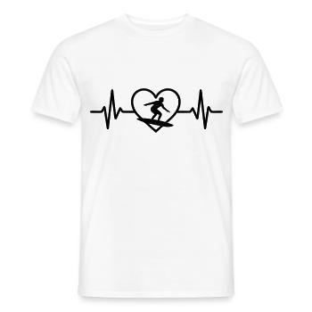 Surf Sport Surfer Heart - Men's T-Shirt - white - Front - AI Model Male 178 dark (178cm)