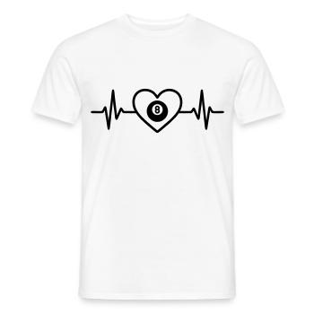 Billard Herz für das Spiel - Männer T-Shirt - Weiß - Vorne - AI Model Male 178 dark (178cm)