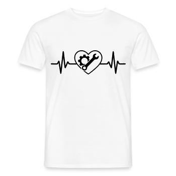 Mechanic Screw Wrench Heart Occupation - Men's T-Shirt - white - Front - AI Model Male 178 dark (178cm)